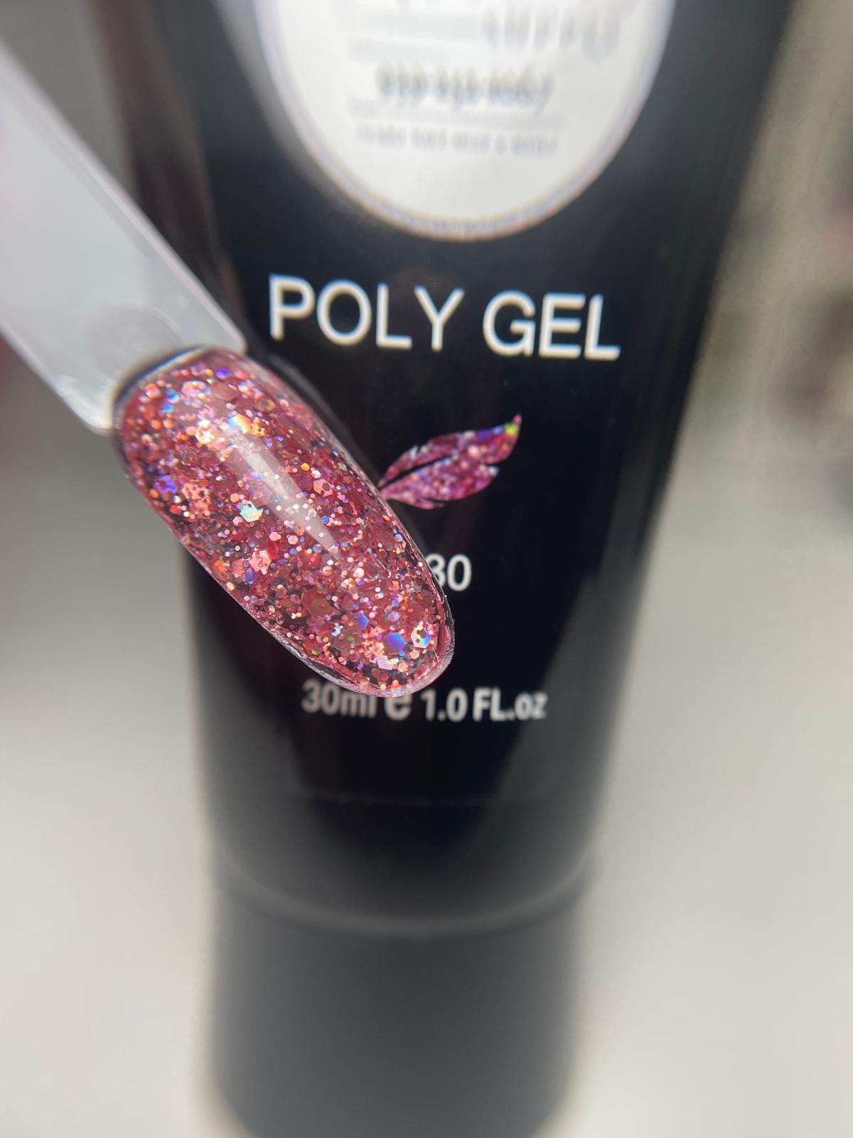 Poly gel Pink Glitter 130
